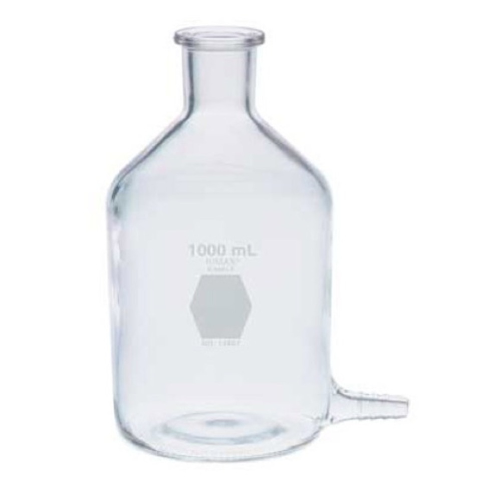 KIMBLE KIMAX Reservoir Bottles, Borosilicate Glass, Hose Outlet, 1000 milliliter
